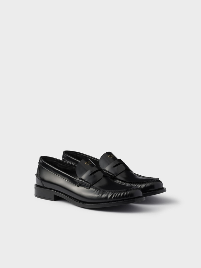 Brushed leather loafers