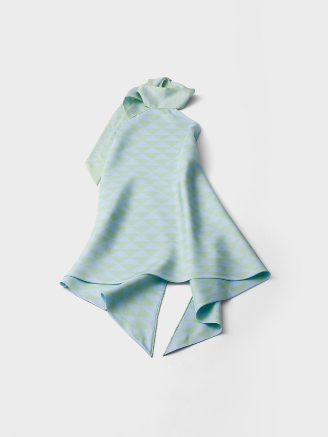 Printed silk twill halter top