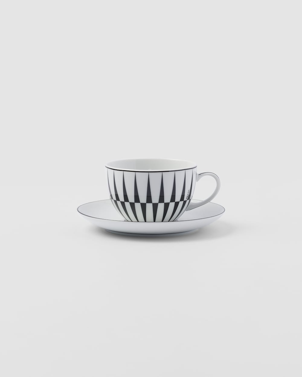 Set of two porcelain cappuccino cups - Stripes