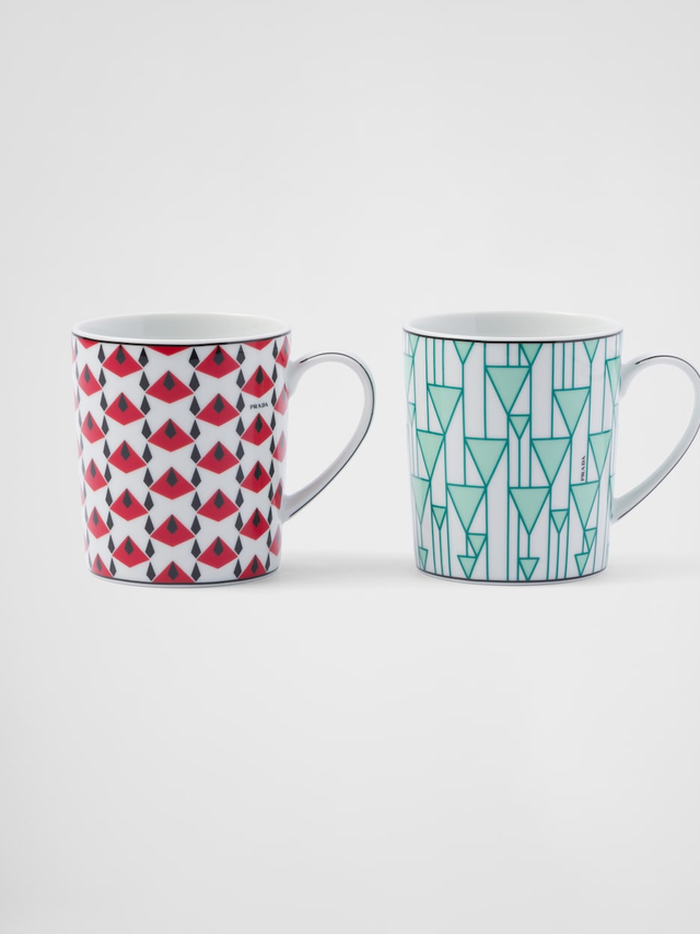 Set of two porcelain mugs - Vienna Red