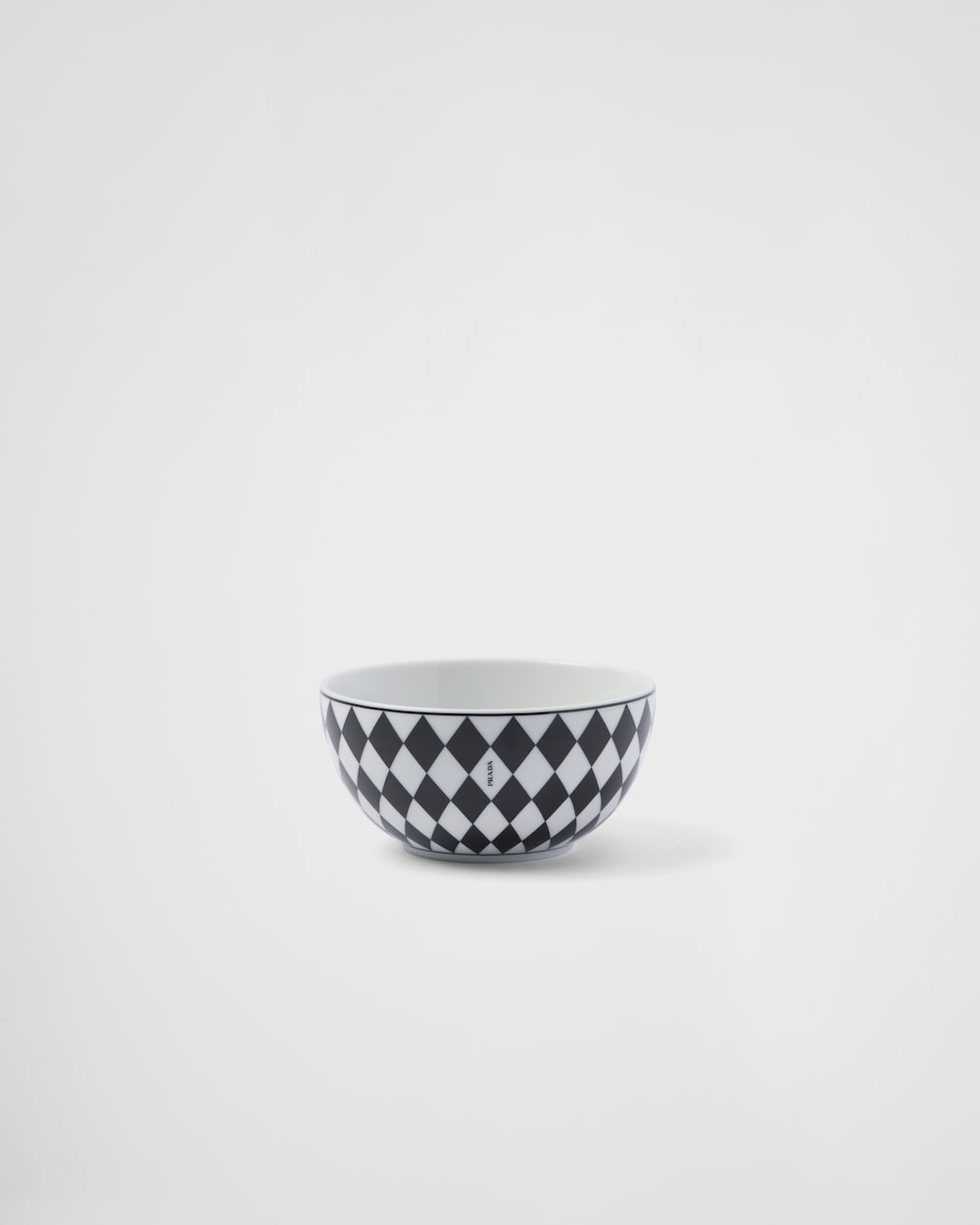 Set of two porcelain rice or cereal bowls - Checkerboard