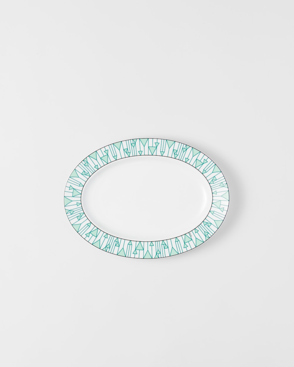Medium porcelain serving plate - Vienna Green