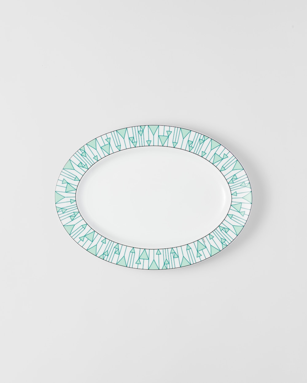Large porcelain serving plate - Vienna Green