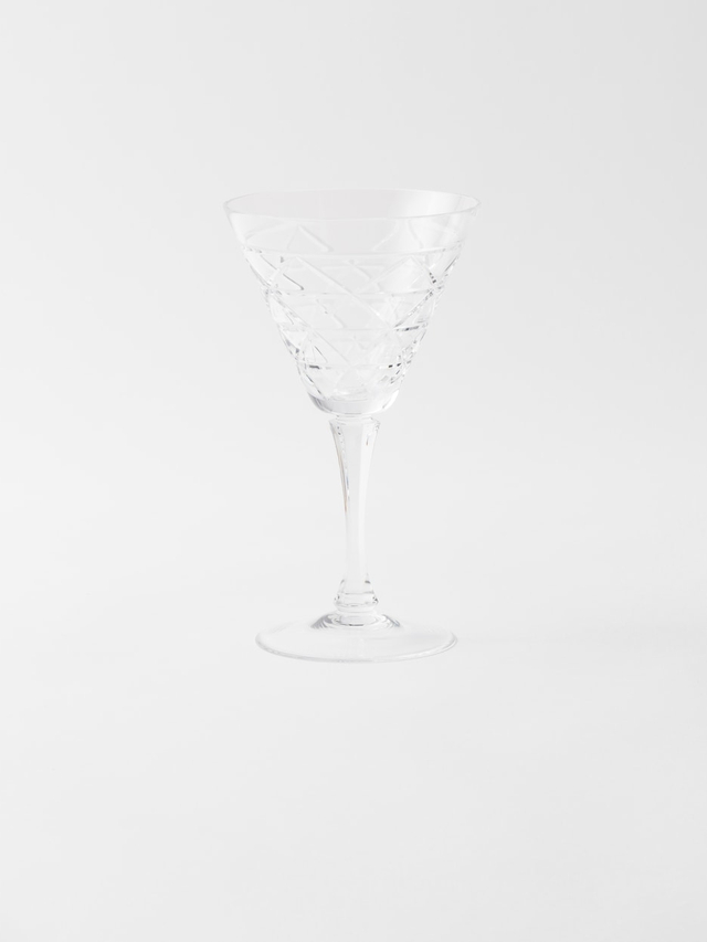 Crystal red wine glass - Triangles
