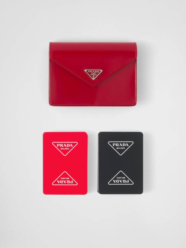 Playing cards with leather case