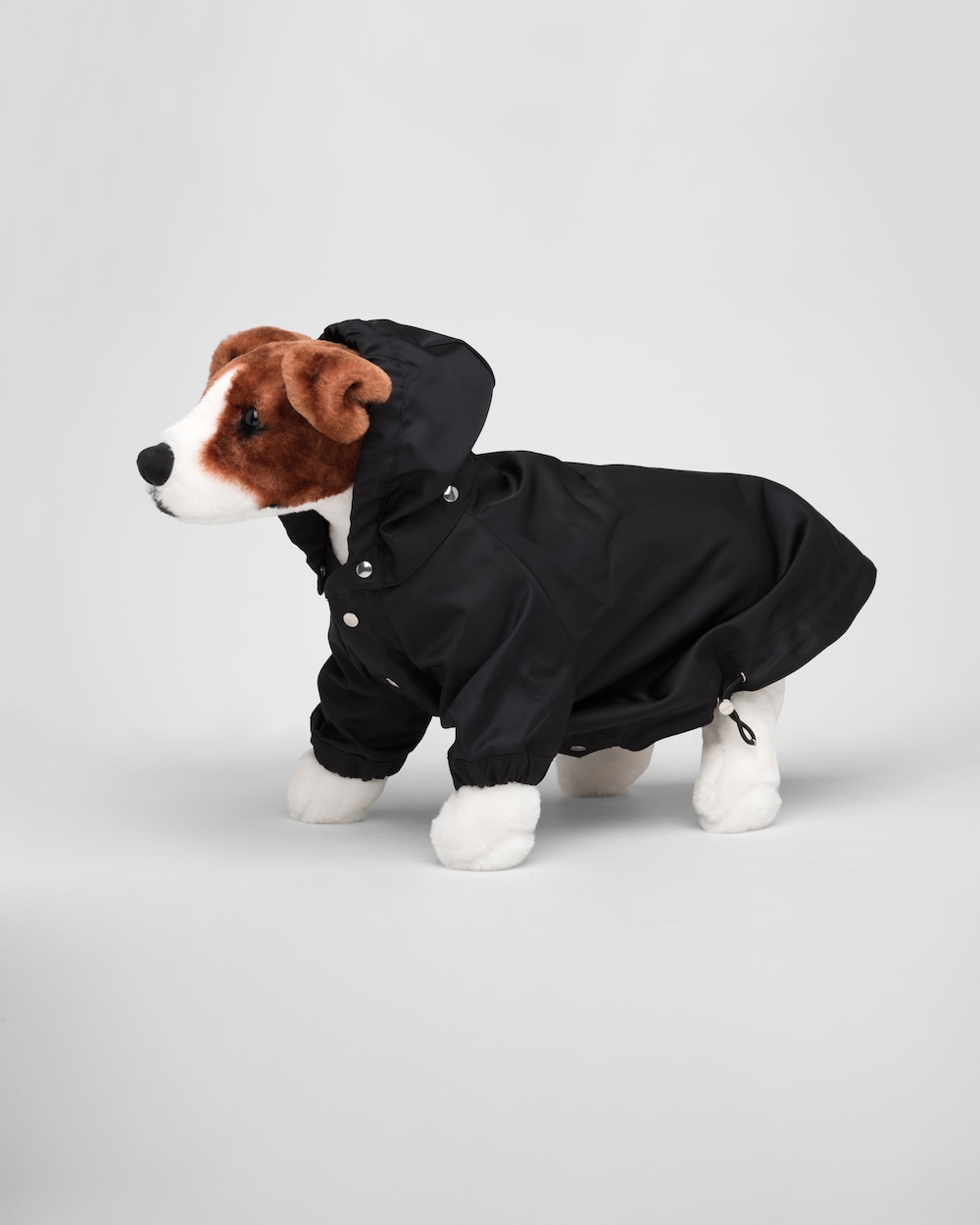 Re-Nylon dog raincoat with hood