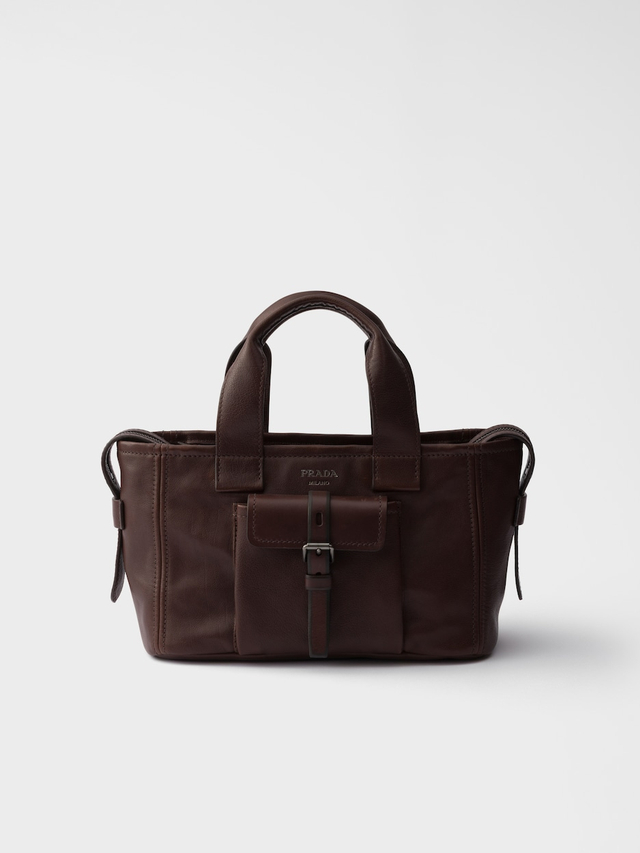 Prada Route medium leather tote bag