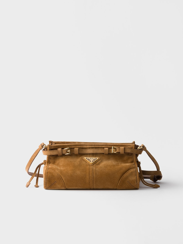 Prada Bonnie small suede shoulder bag
