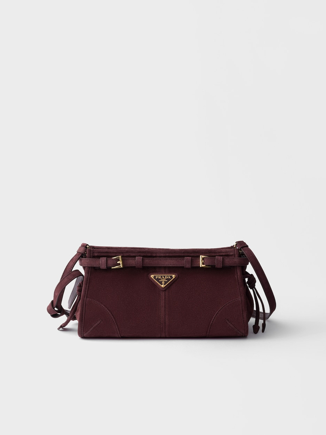 Prada Bonnie small suede shoulder bag