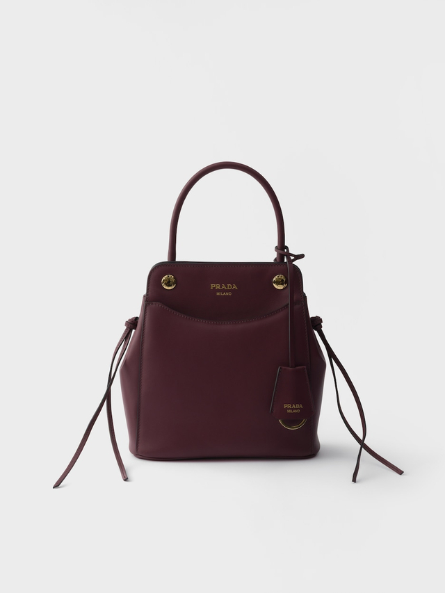 Carry leather mini handbag