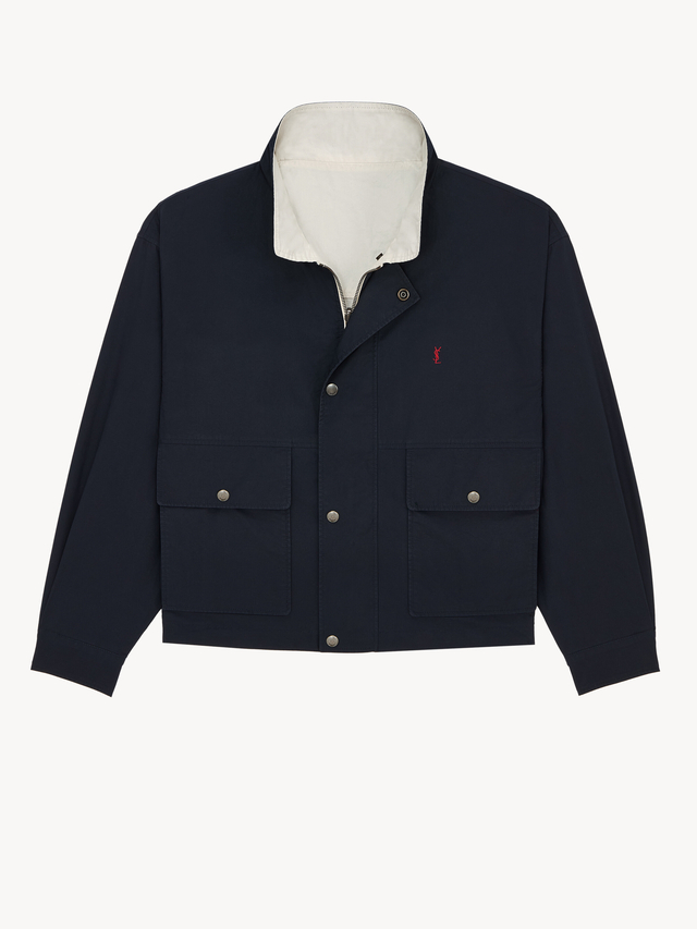 CASSANDRE reversible jacket in brushed cotton canvas