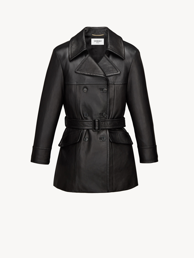 belted jacket in lambskin