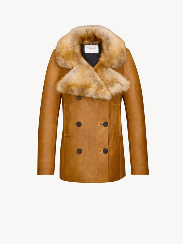 jacket in lambskin and shearling