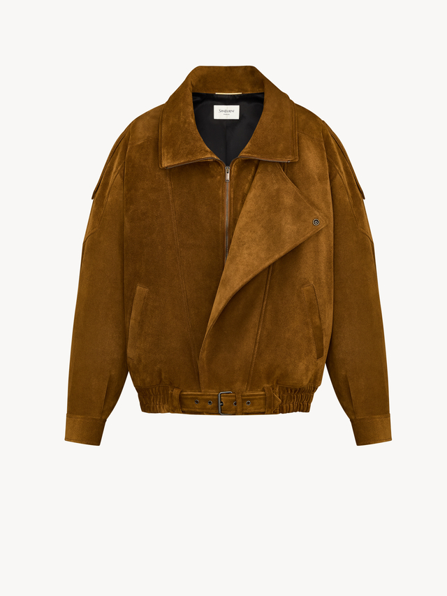 bomber jacket in vintage split leather