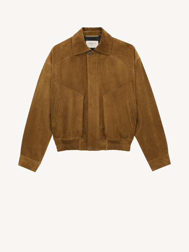 bomber jacket in suede
