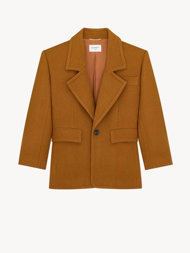single-breasted jacket in brushed wool