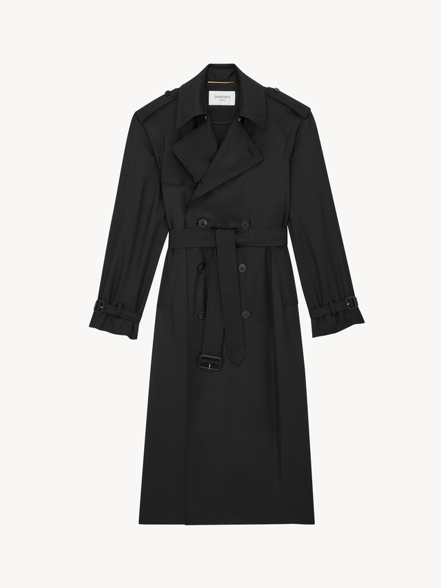 trench coat in silk