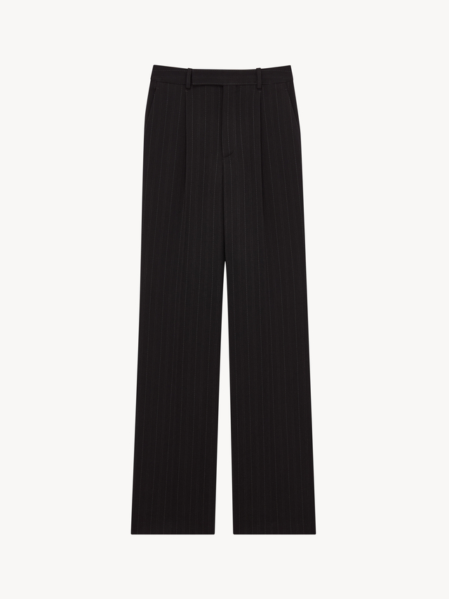 pants in chalk-stripe wool