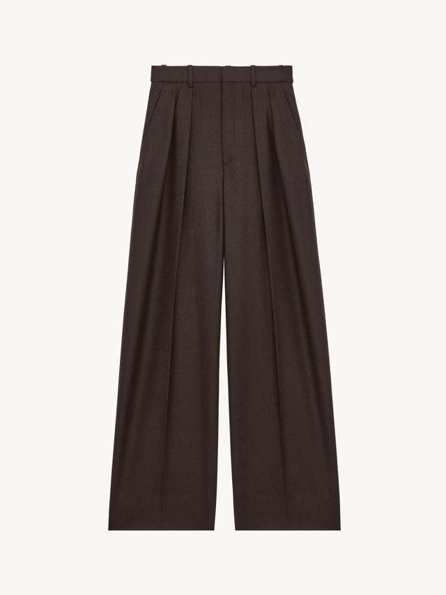 oversized pants in brushed wool flannel