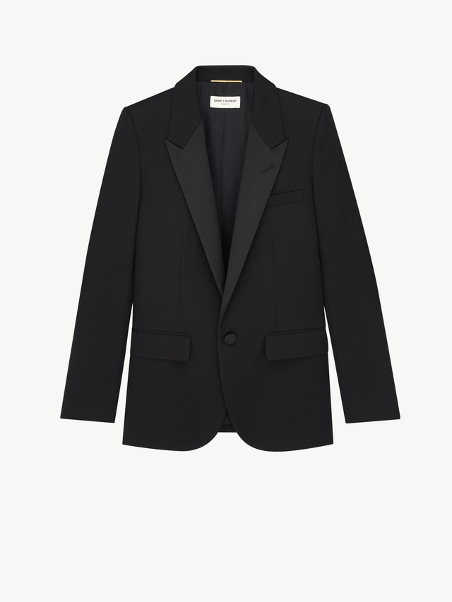 single-breasted tuxedo jacket in grain de poudre