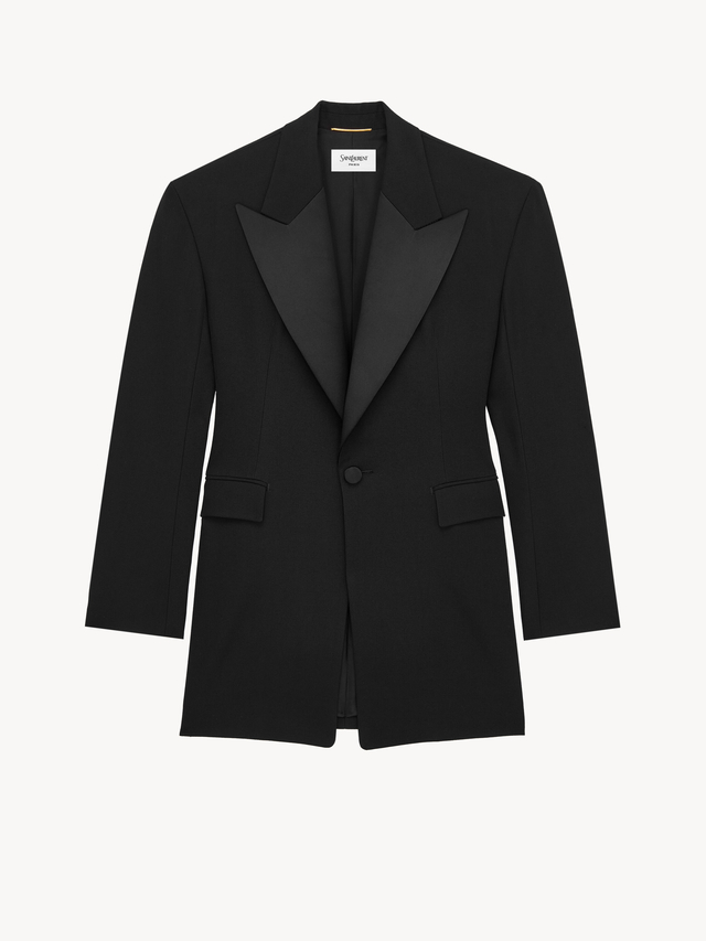 single-breasted tuxedo jacket in grain de poudre