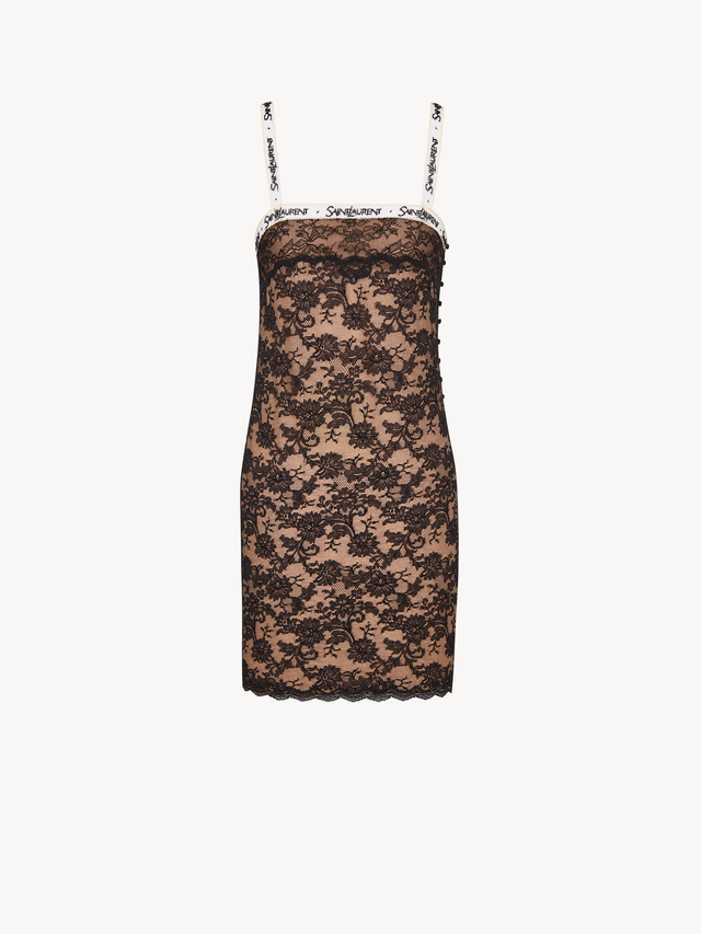 SAINT LAURENT lace slip dress