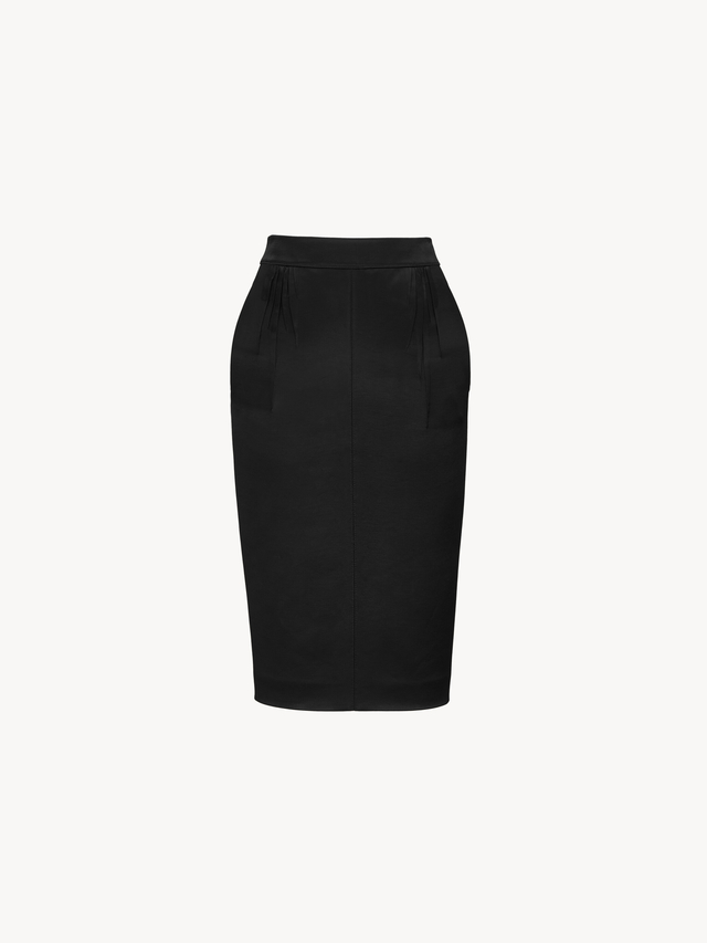 CASSANDRE pencil skirt in padded satin