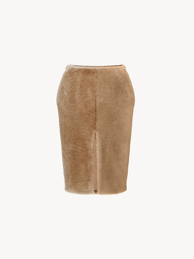 pencil skirt in shearling