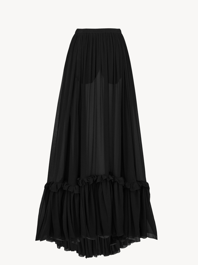 skirt in silk crepon muslin
