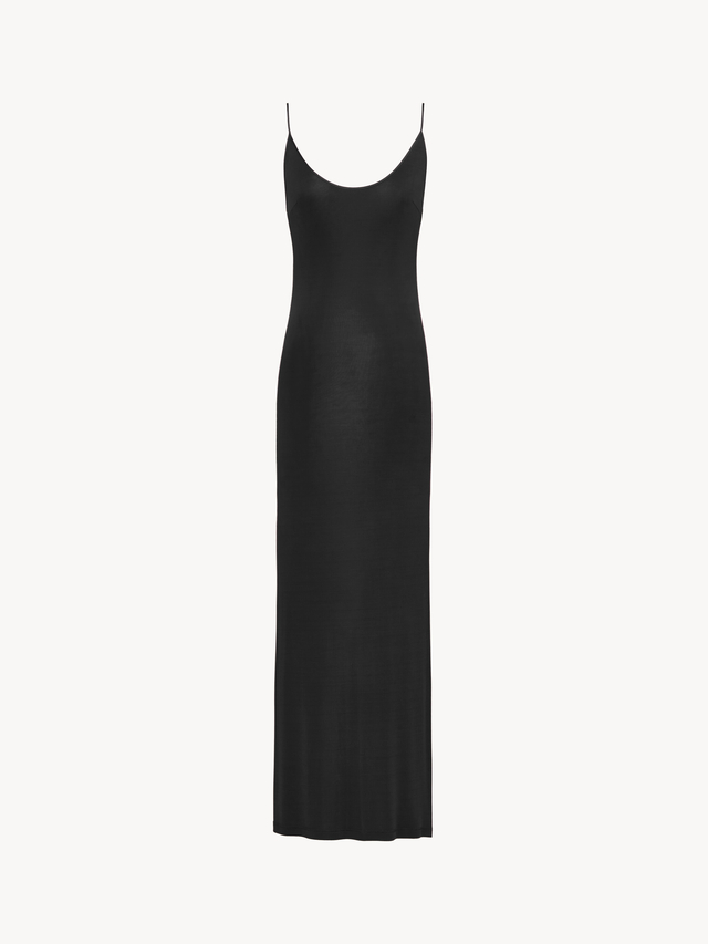 CASSANDRE-chain backless dress in knit