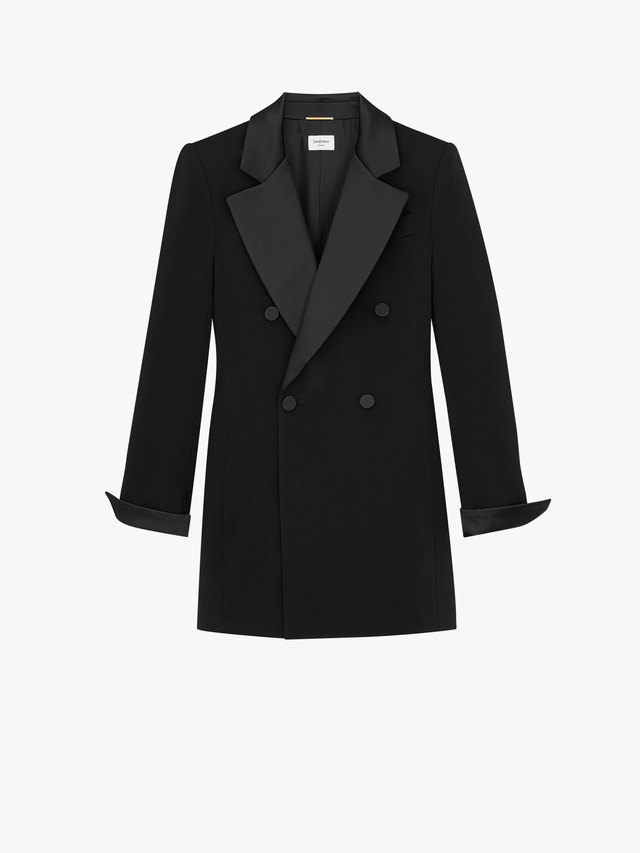 tuxedo dress in GRAIN DE POUDRE