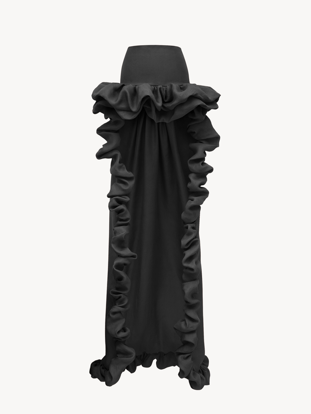 bubble cascade skirt in silk gazar