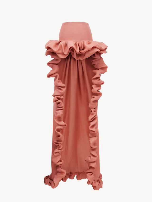 bubble cascade skirt in silk gazar