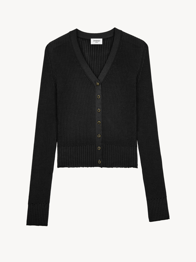 cardigan in ribbed knit