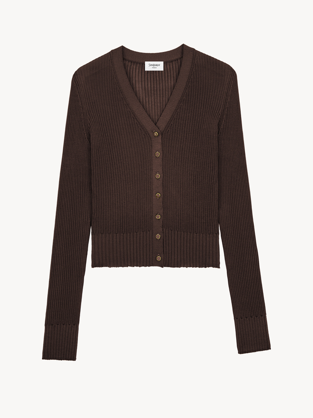 cardigan in ribbed knit