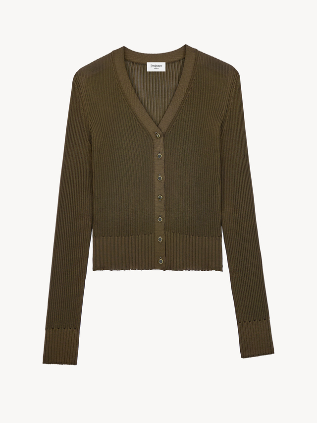 cardigan in ribbed knit