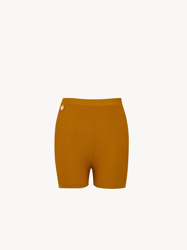 rib-knit cycling shorts