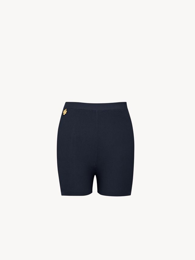 rib-knit cycling shorts