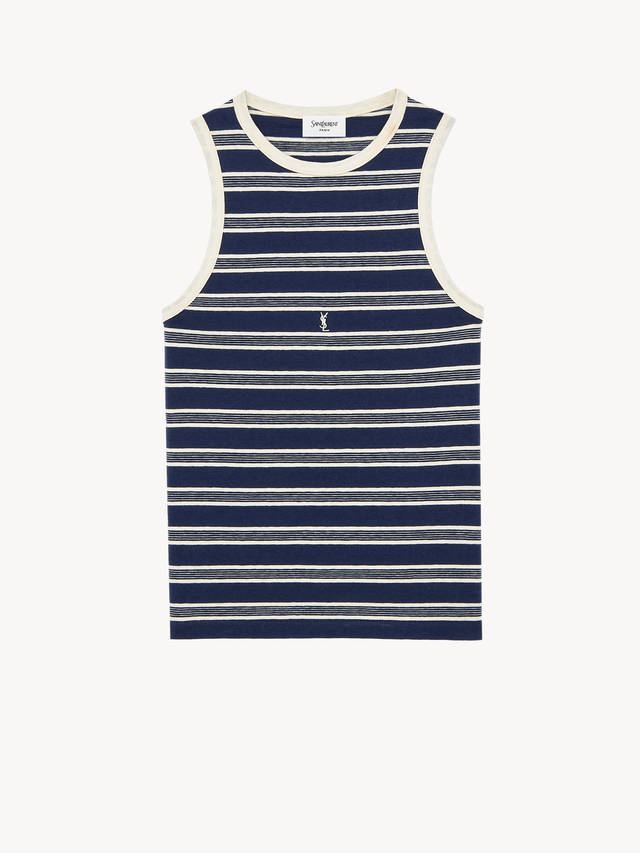 CASSANDRE tank top in striped cotton jersey