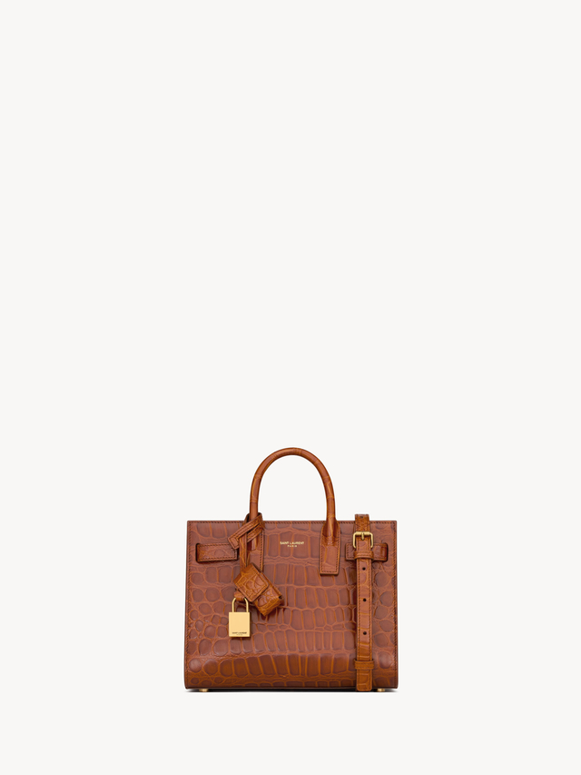 SAC DE JOUR in crocodile-embossed leather – NANO