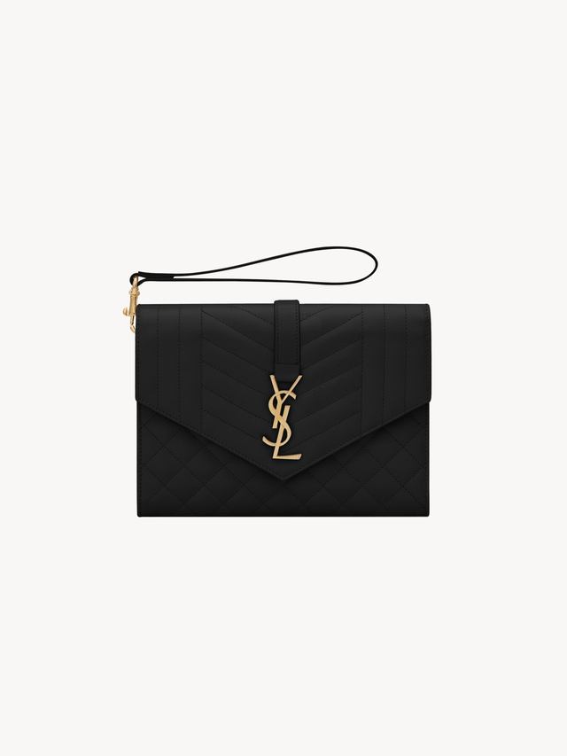 ENVELOPE FLAP pouch in MIX MATELASSÉ GRAIN DE POUDRE LEATHER