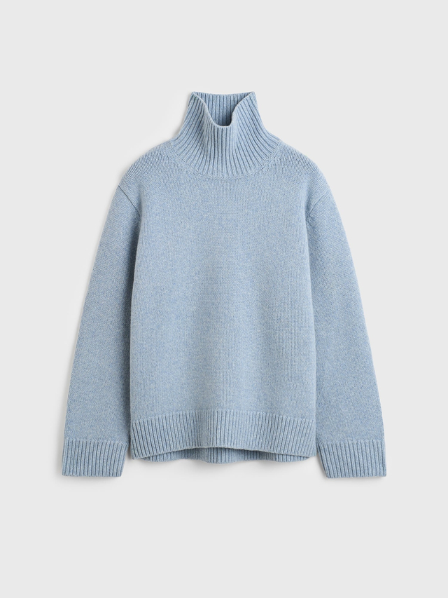 Oversized lambswool turtleneck vintage blue