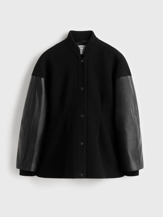 Varsity wool jacket black