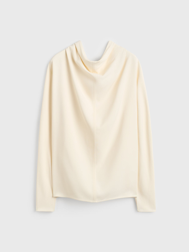 Cowl neck blouse ecru