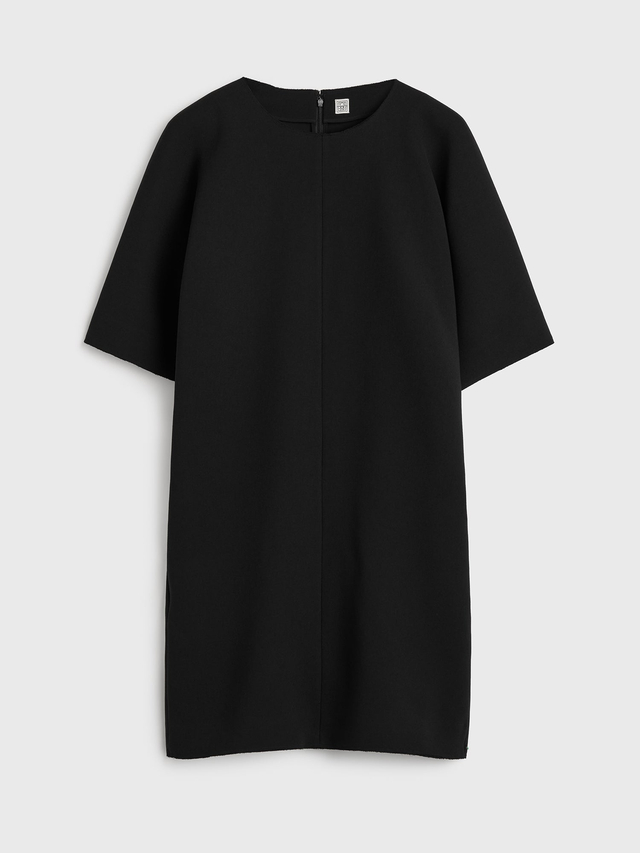 Cocoon crepe dress black