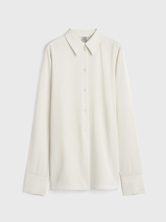 Lightweight wool shirt ecru