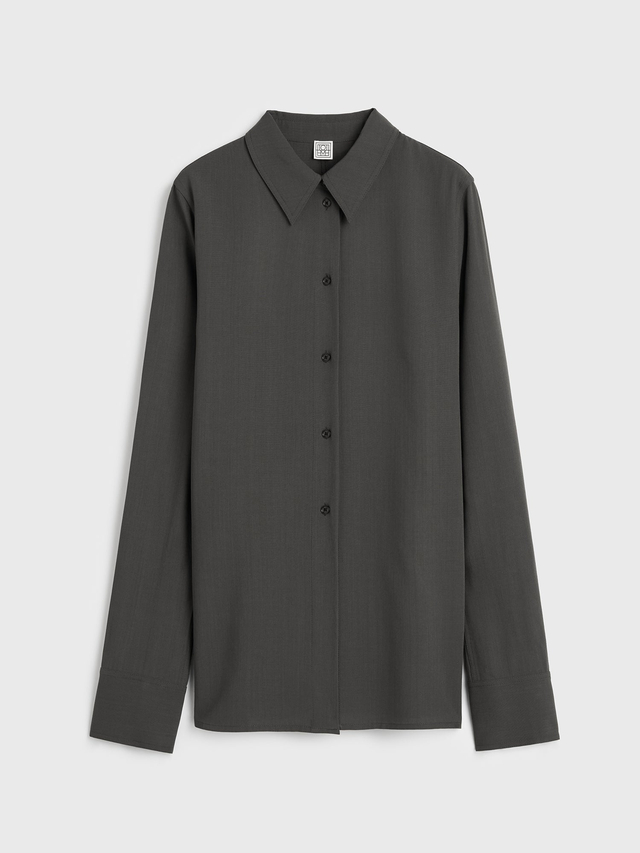 Lightweight wool shirt washed black