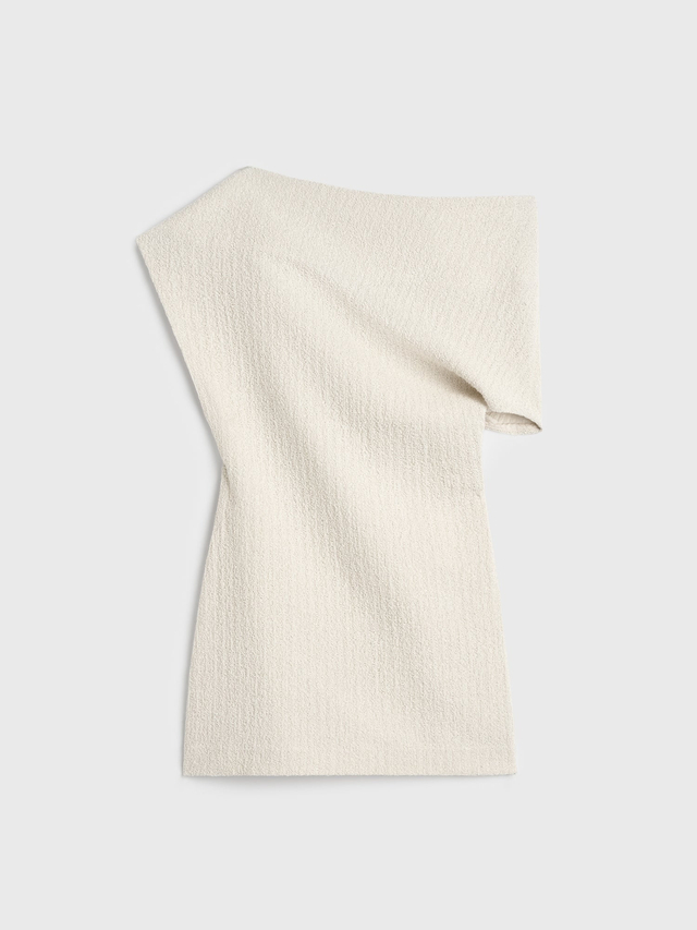 One shoulder top ecru