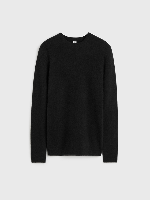 Structured crew knit black