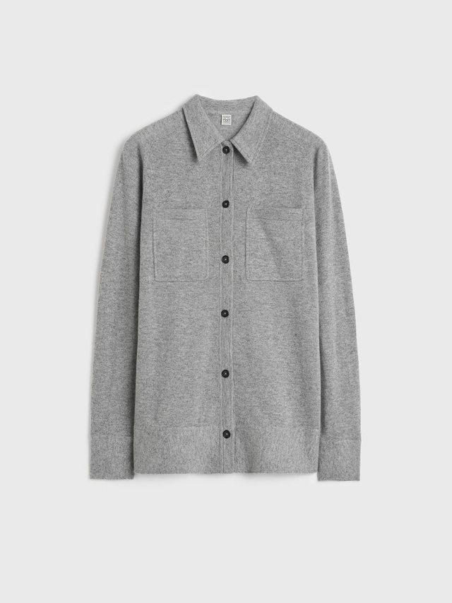 Cashmere shirt grey melange